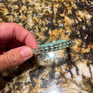 Stella and Dot Green and Gold Bangle Bracelet